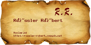 Rössler Róbert névjegykártya